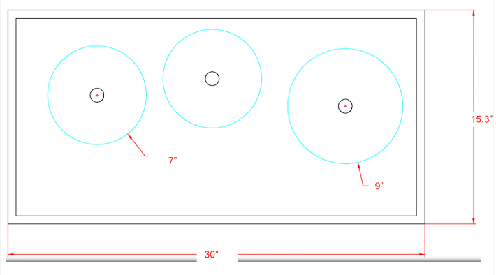 3 Burner Invisible Cooktop + 5 Piece Pan Set