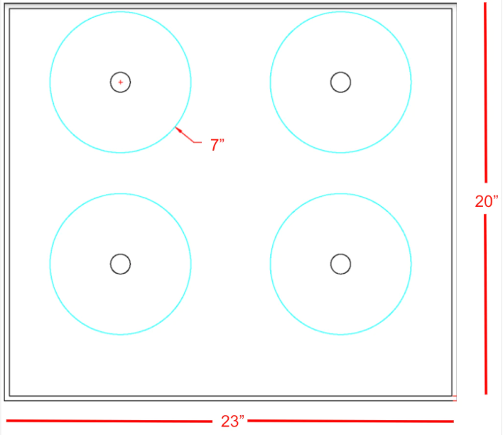 4 Burner Invisible Cooktop + 5 Piece Pan Set